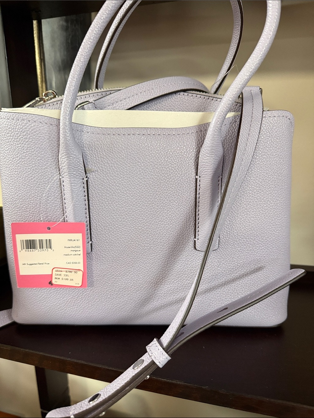 kate spade Lavender Pebbled Leather Satchel